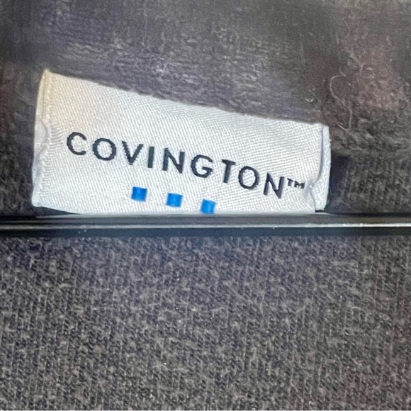 Covington brown Velour Full zip down sweater casual y2k button collar XL - Picture 8 of 11